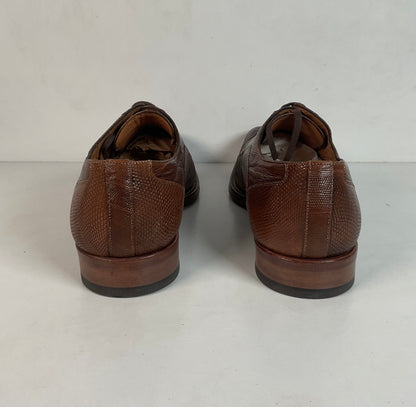 Mezlan Brown Teju Lizard Derby Shoes Brown 9 M Recrafted