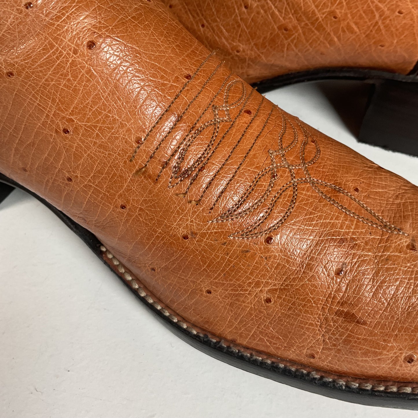 Rios Of Mercedes Smooth Ostrich Cowboy Boots 13 B Exotic USA Made