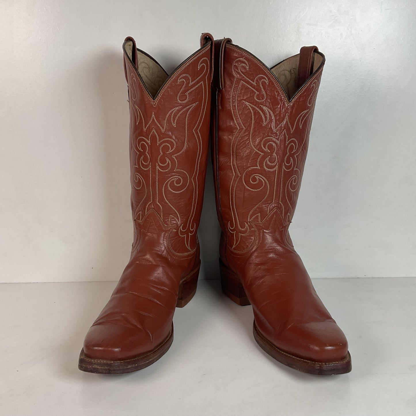 Vintage Tony Lama Gold Label Cowboy Boots 9.5 B John Wayne Toe