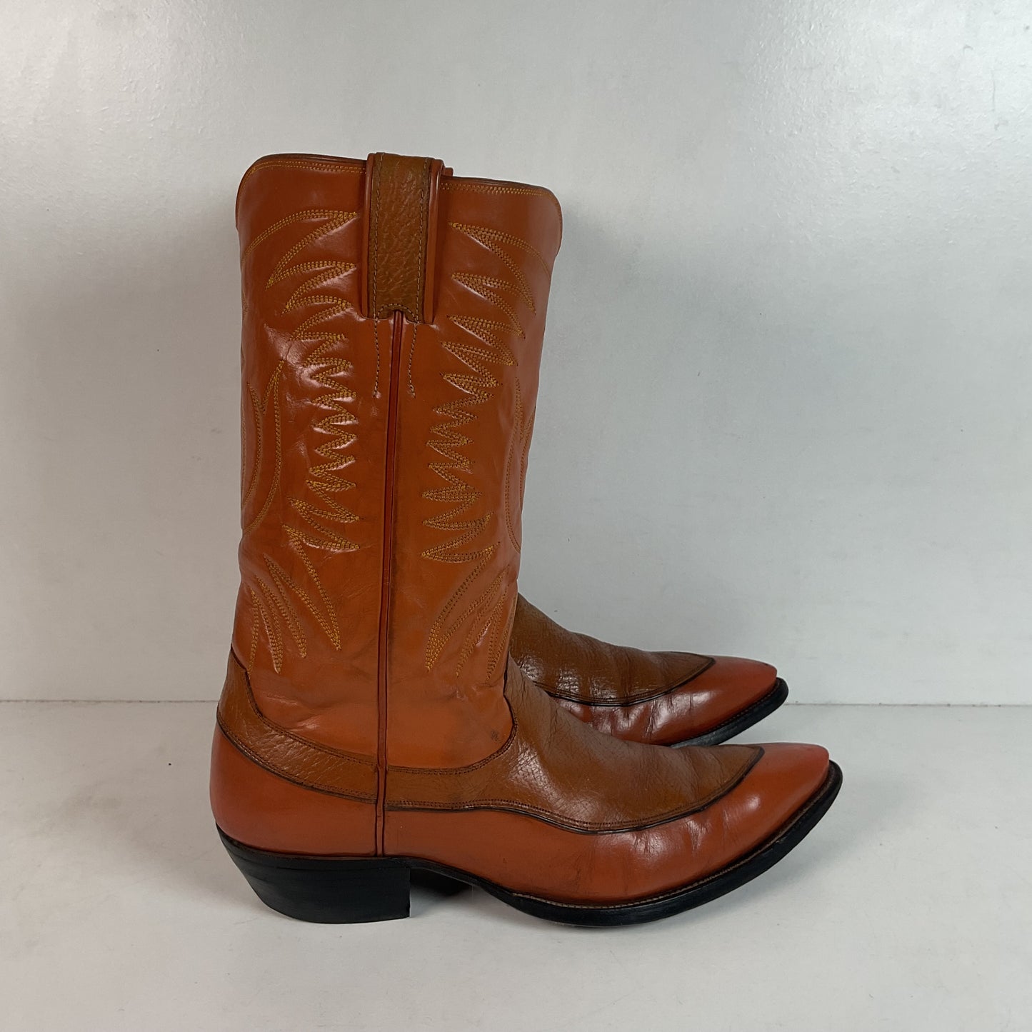 Vintage Justin Algonquin Toe Cowboy Boots | Old Fort Worth Label | Men’s 10.5 D