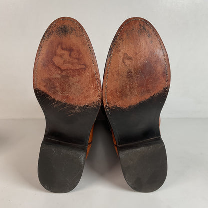 Vintage Lucchese Handmade Smooth Ostrich Cowgirl Roper Boots 7 B 1990s