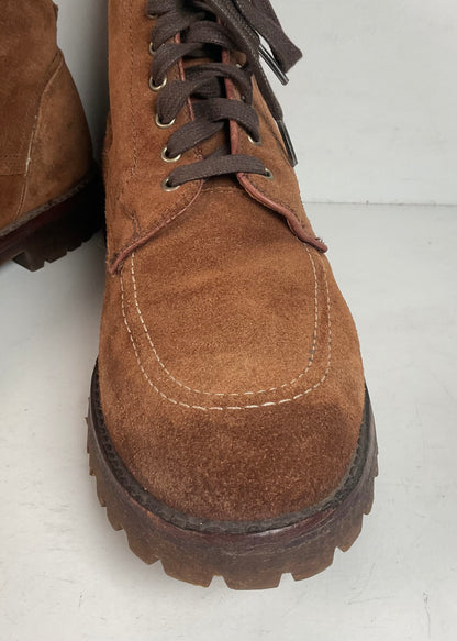 Frye Will Suede Lug Boots 11 M USA Made Rough Out