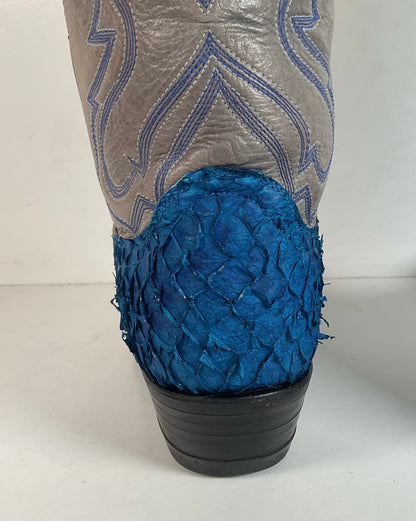 Custom Blue Sea Bass Cowboy Boots Men’s 7.5 | Women’s 8.5 Exotic