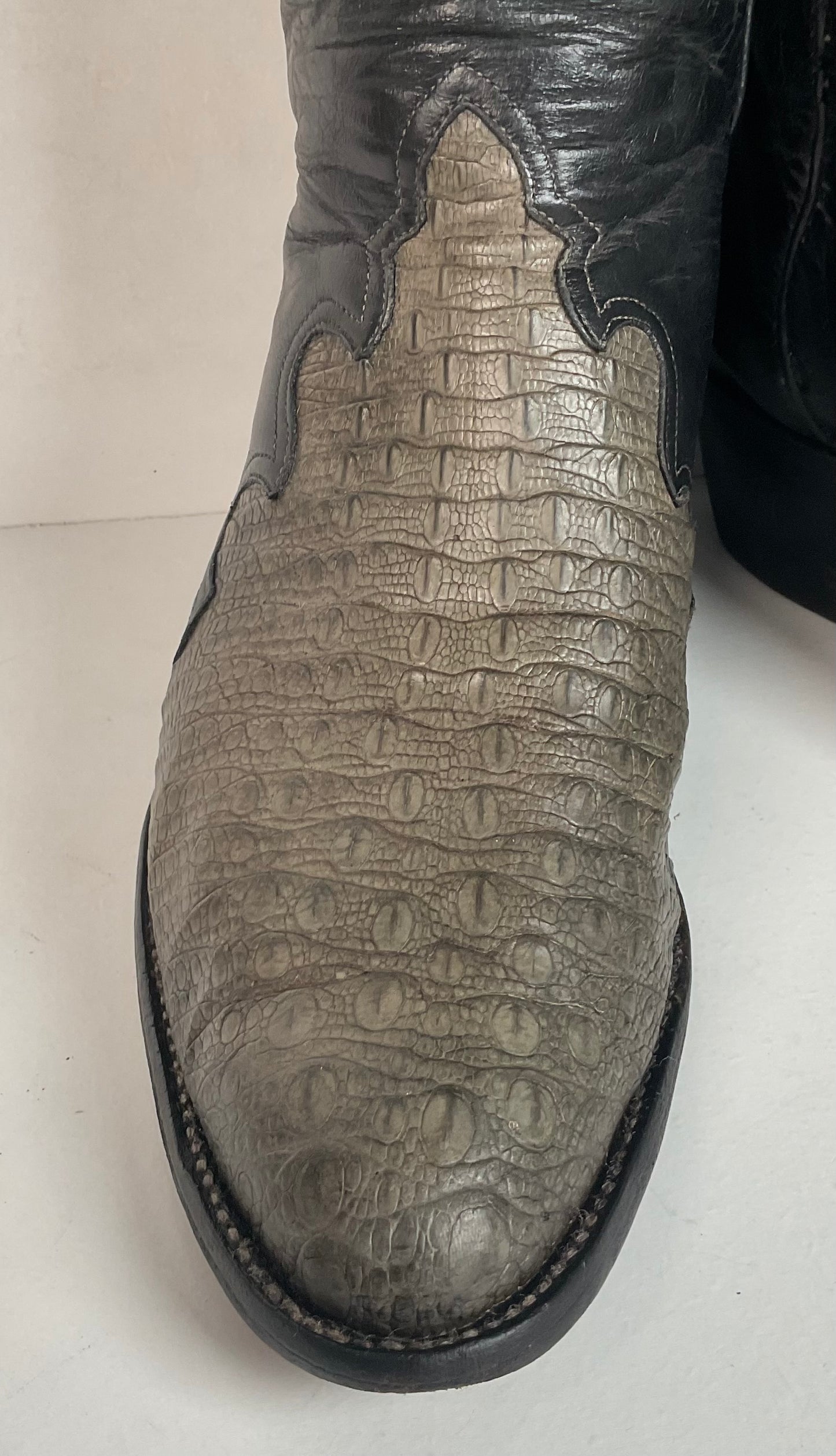 Vintage Larry Mahan Hornback Lizard Cowboy Boots 9.5 D Triad Thrashed HBL