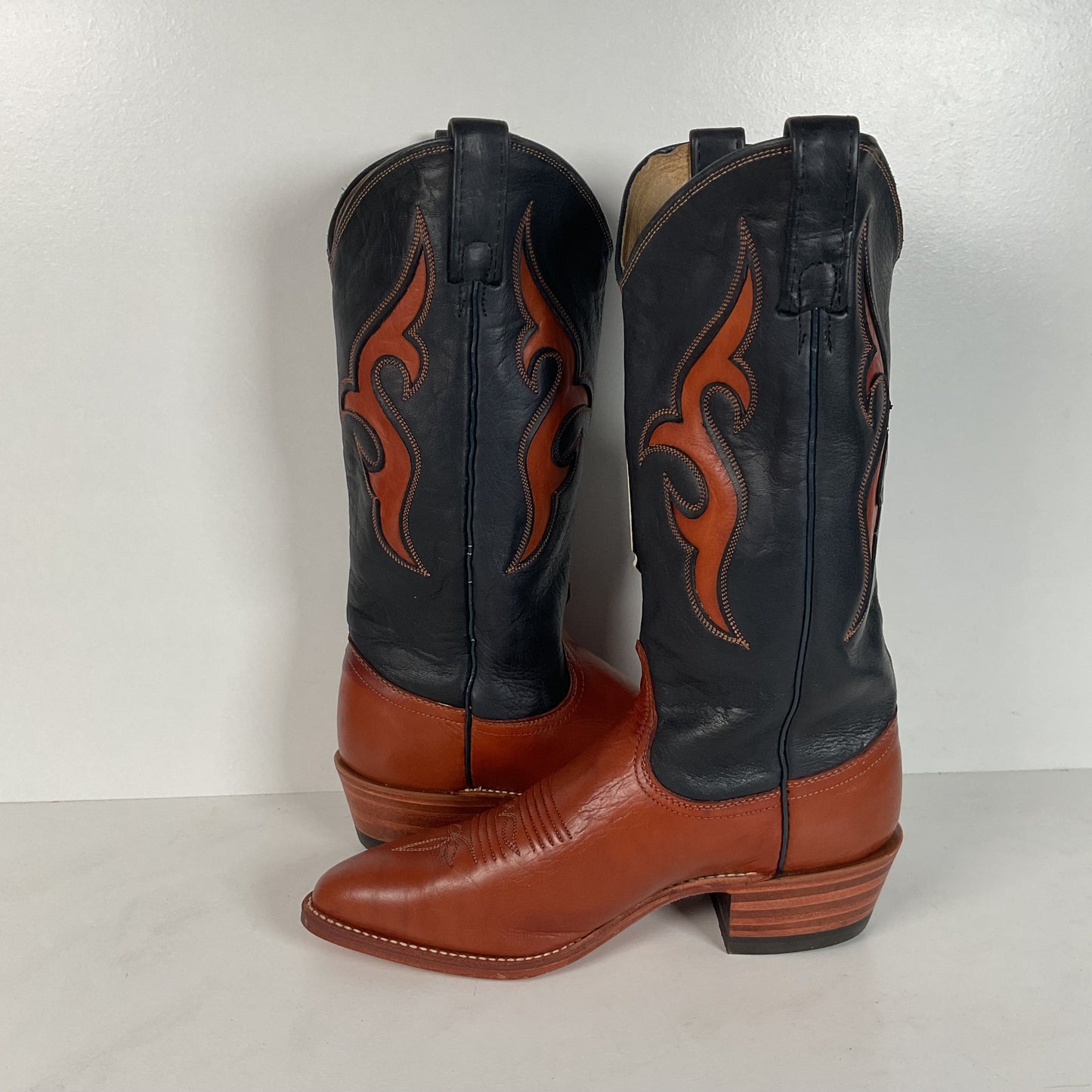 Vintage Dan Post Cowgirl Boots | USA Made | Tooled Inlays | Women’s 7 M