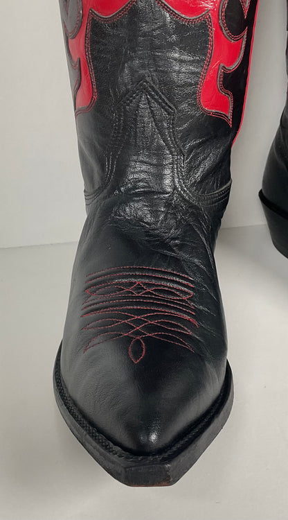 Vintage Nocona Cowboy Boots | Tooled Inlays | USA Made | Men’s 9 C