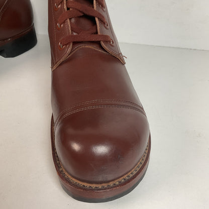 Vintage Vietnam War Brown Jump Boots 11 N (Narrow) Cap Toe Paratrooper