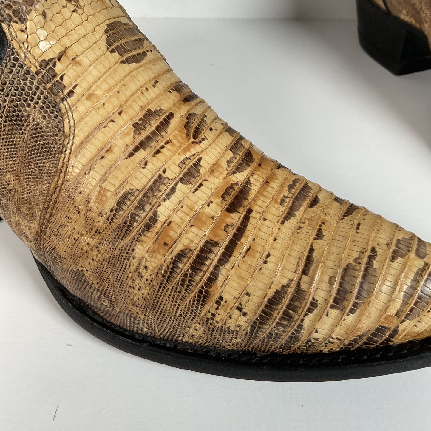 Vintage Tony Lama Cowboy Boots | Natural Teju Lizard | USA Made | Men’s 9 D
