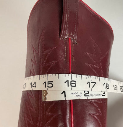 Vintage Tony Lama Red Wine Cowboy Boots Men’s 9 D | Women’s 10 Gold Label