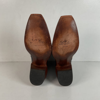Lucchese Classics Handmade Tooled Cowgirl Boots 6.5 B Pee Wee Style