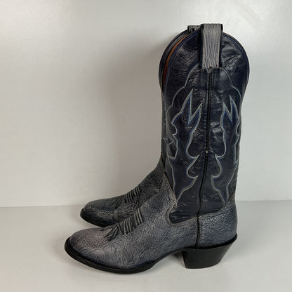 Vintage Sanders Cowboy Boots | Exotic Shark Skin | Extra Narrow | Men’s 11.5 A