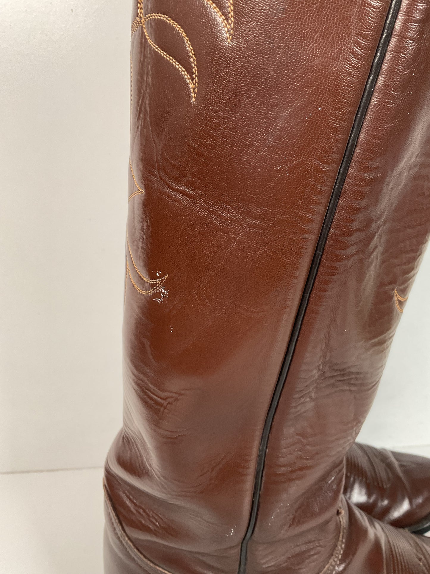 Vintage 1960s Tony Lama Tall Buckaroo Boots 9.5 D Gold Label