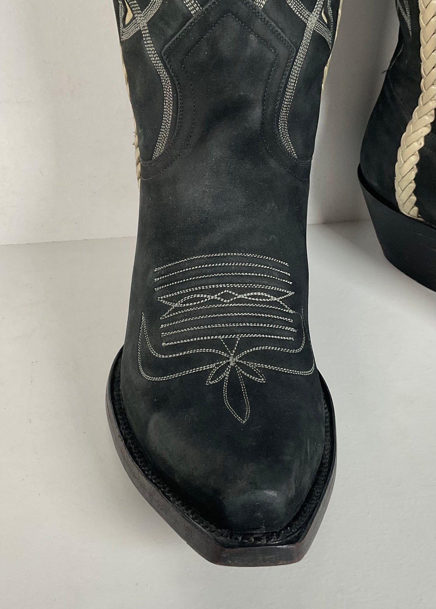 Liberty Handmade Cowgirl Boots | Nubuck Suede | Braided | Women’s 8 B