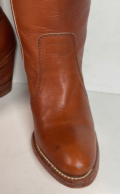1970s Frye Mustang Riding Boots 6 B Black Label USA Made