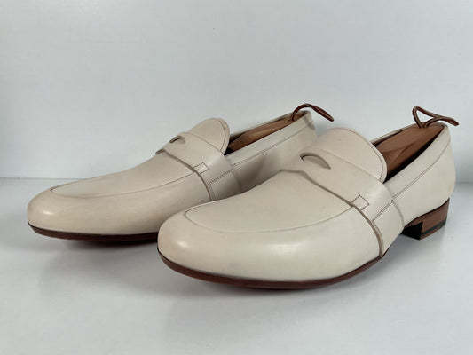 Mezlan Bone White Penny Loafers 10.5 M Leopold