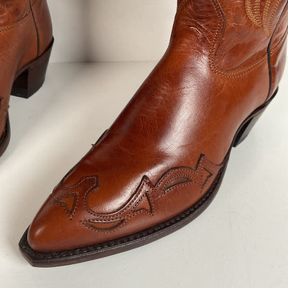 Vintage J. Chisholm Cowgirl Boots | Wingtip | USA made | Brown | Women’s 6.5