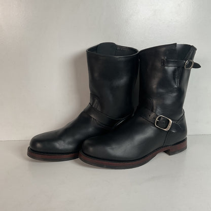 Frye John Addison Engineer Boots 11.5 M USA Made Black Calf