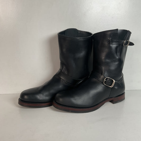 Frye John Addison Engineer Boots 11.5 M USA Made Black Calf