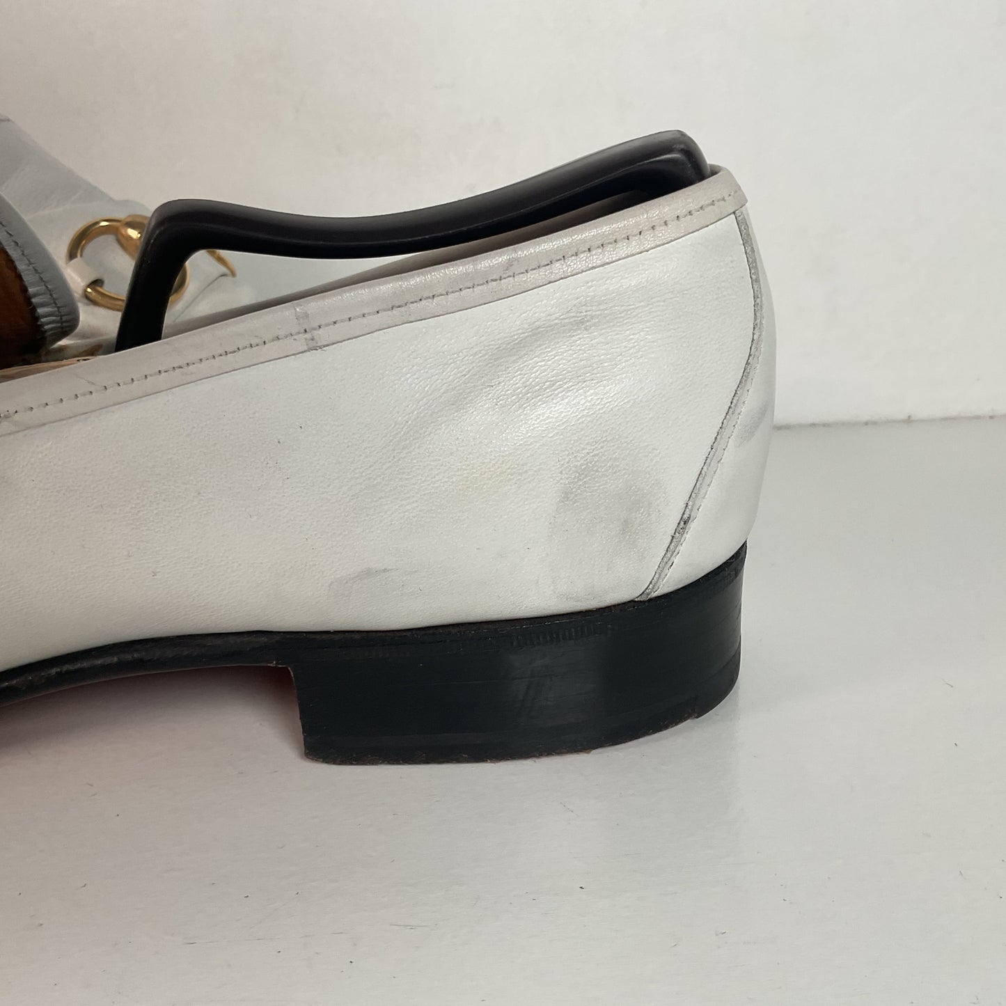 Vintage Johnston Murphy Aristocraft White Moccasin Loafers 10.5 Narrow USA Made