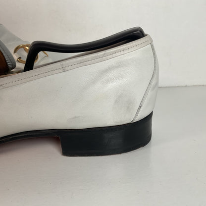 Vintage Johnston Murphy Aristocraft White Moccasin Loafers 10.5 Narrow USA Made