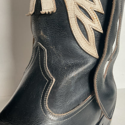 Vintage Thunderbird Cowboy Boots | Tooled Inlays | Mule Ear | 1960s | Men’s 9