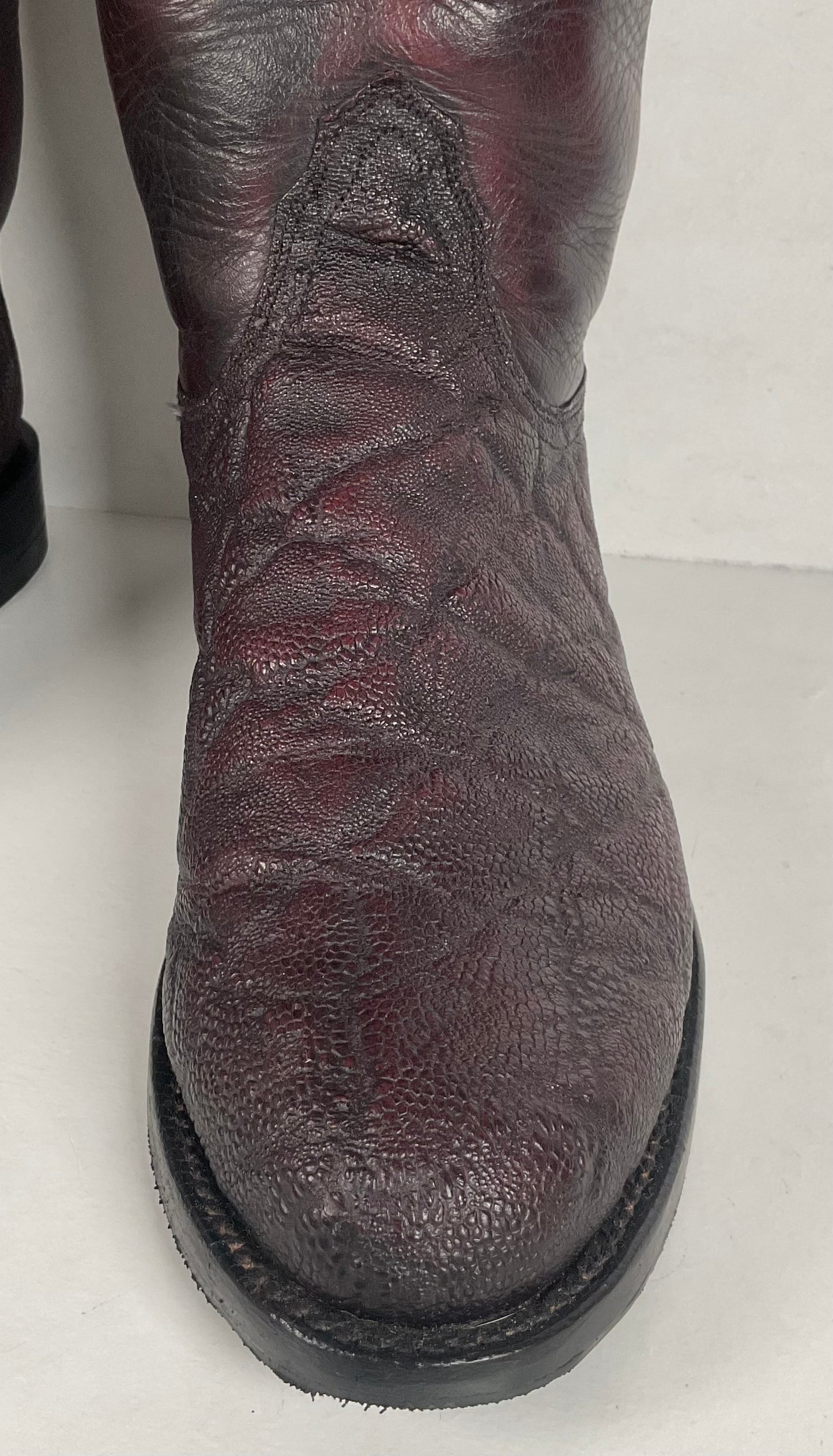 Lucchese 2000 Elephant Roper Boots | USA Made | Black Cherry | Men’s 8.5 D