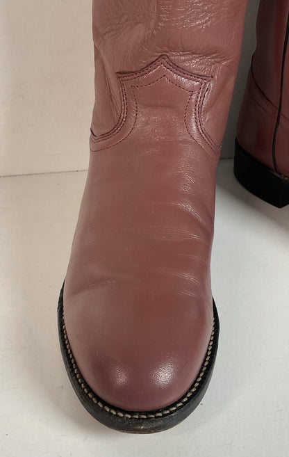Justin Cowgirl Roper Boots | USA Made | Purple Mauve | Women’s 7 B