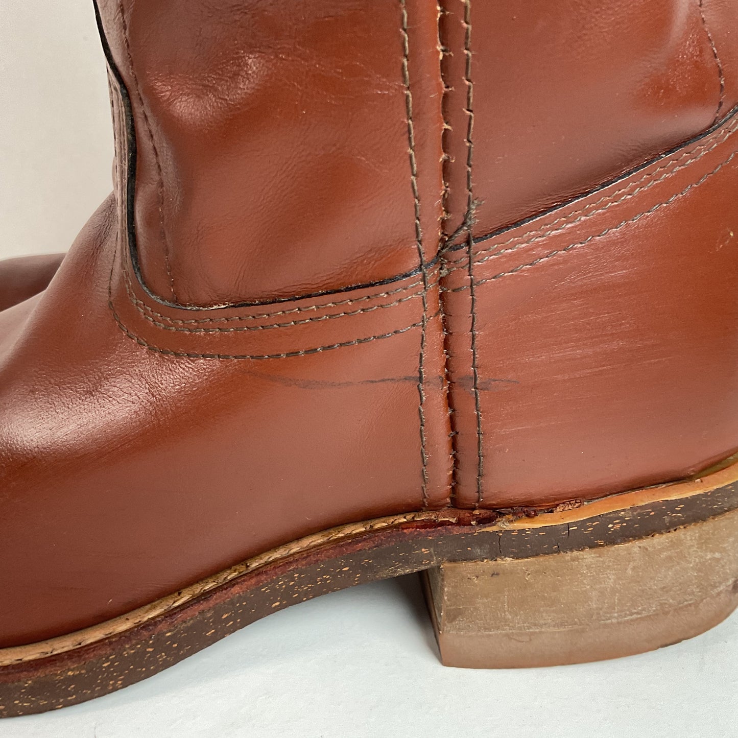 Vintage Rodeo Brand Cowboy Boots 10.5 D USA Made Chunky Campus