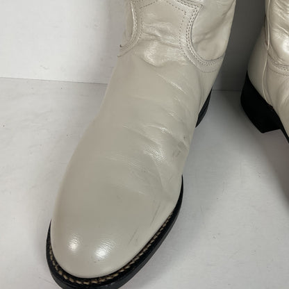 Justin Pearl White Roper Boots | Cowgirl | USA Made | Women’s 7.5 B