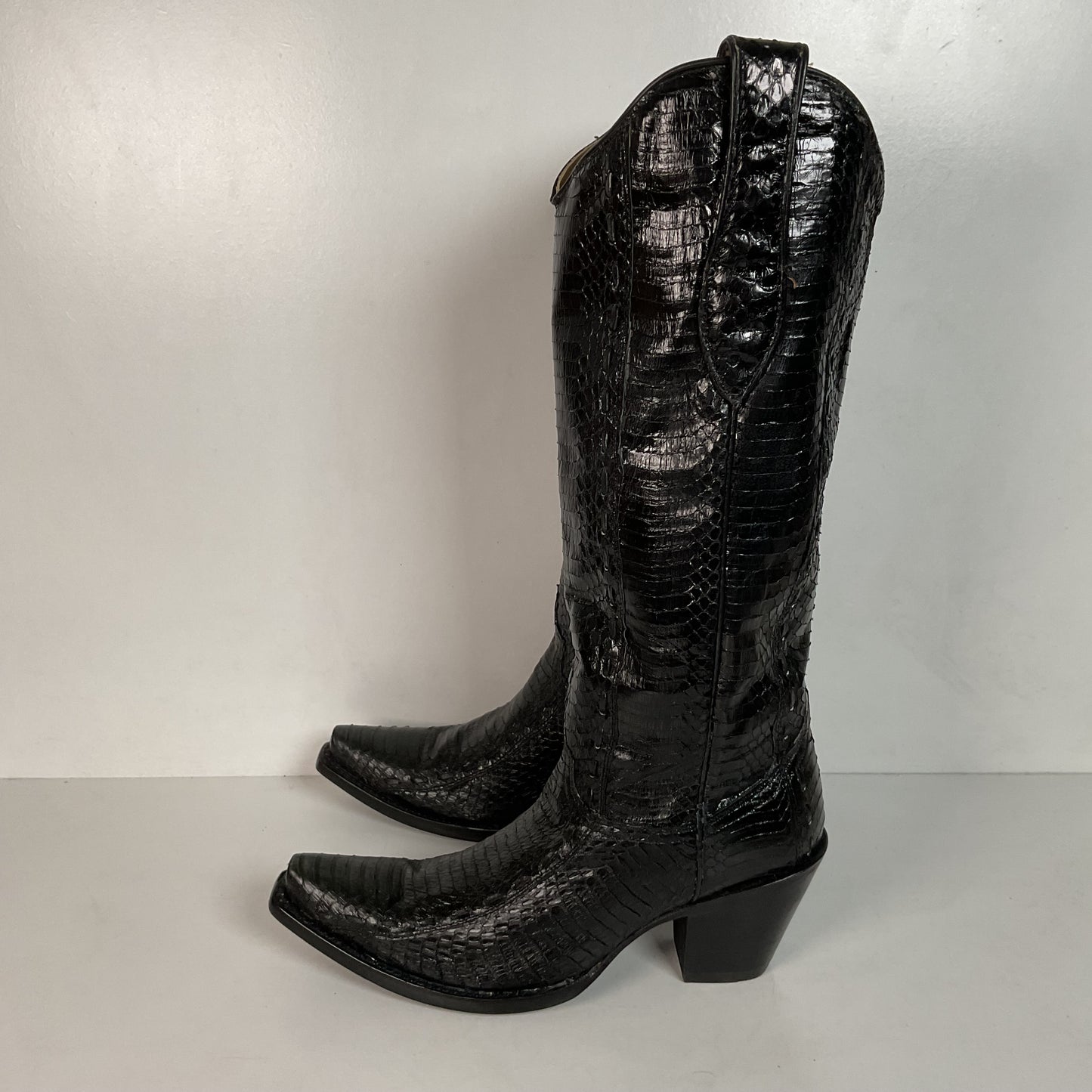 Corral Full Cobra Snakeskin Cowgirl Boots 7.5 M Exotic Mule Ear Snip Toe