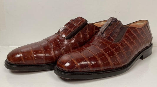 Avventura Exotic Caiman Crocodile Loafers 14 M Zipper