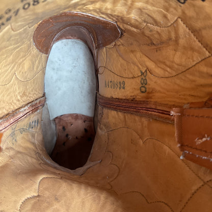 Vintage Tony Lama Maple Leaf Cowboy Boots | Lizard Tip | Narrow | Men’s 8 | Women’s 9