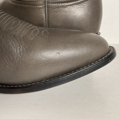 Vintage Nocona Bull Shoulder Cowboy Boots | USA Made | Grey | Men’s 12 D