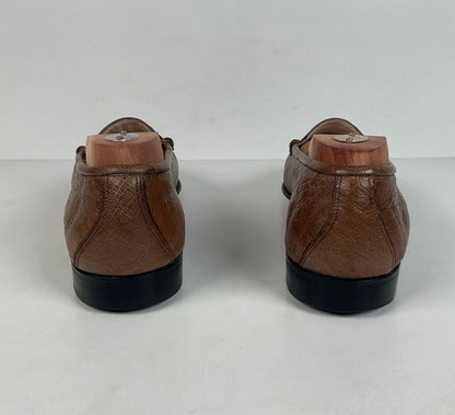 Helene Arpels Ostrich Quill Penny Loafers | Exotic | Brown | 10.5 B