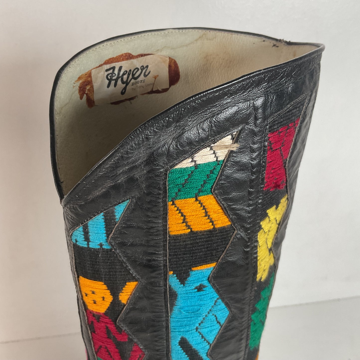 Tony Lama’s Hyer Cowgirl Boots 8 C Southwestern Aztec Woven Inlays