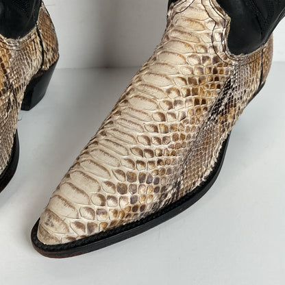 Vintage Abilene Python Cowgirl Boots | USA Made | Off White | Women’s 8.5 M