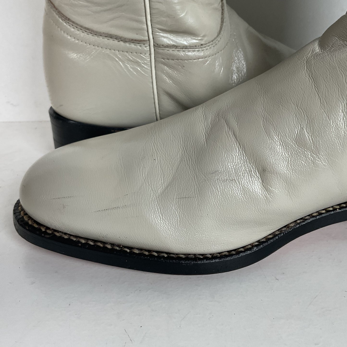 Justin Pearl White Roper Boots | Cowgirl | USA Made | Women’s 7.5 B