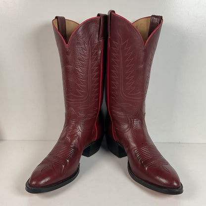 Vintage Tony Lama Red Wine Cowboy Boots Men’s 9 D | Women’s 10 Gold Label