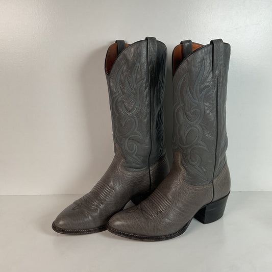 Vintage J. Chisholm Bullhide Cowboy Boots | Grey | USA Made | 10.5 D