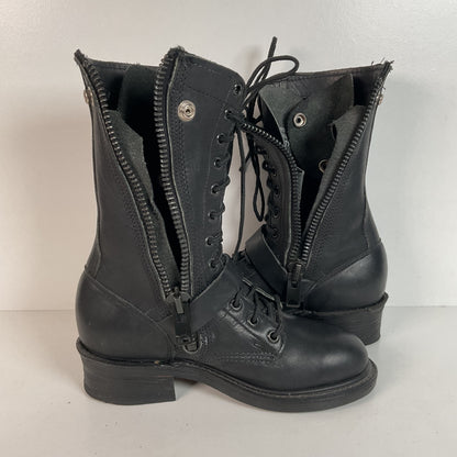 Vintage Double H Tanker Boots | Motorcycle | Lace Up | USA Made | Women’s 6.5 M