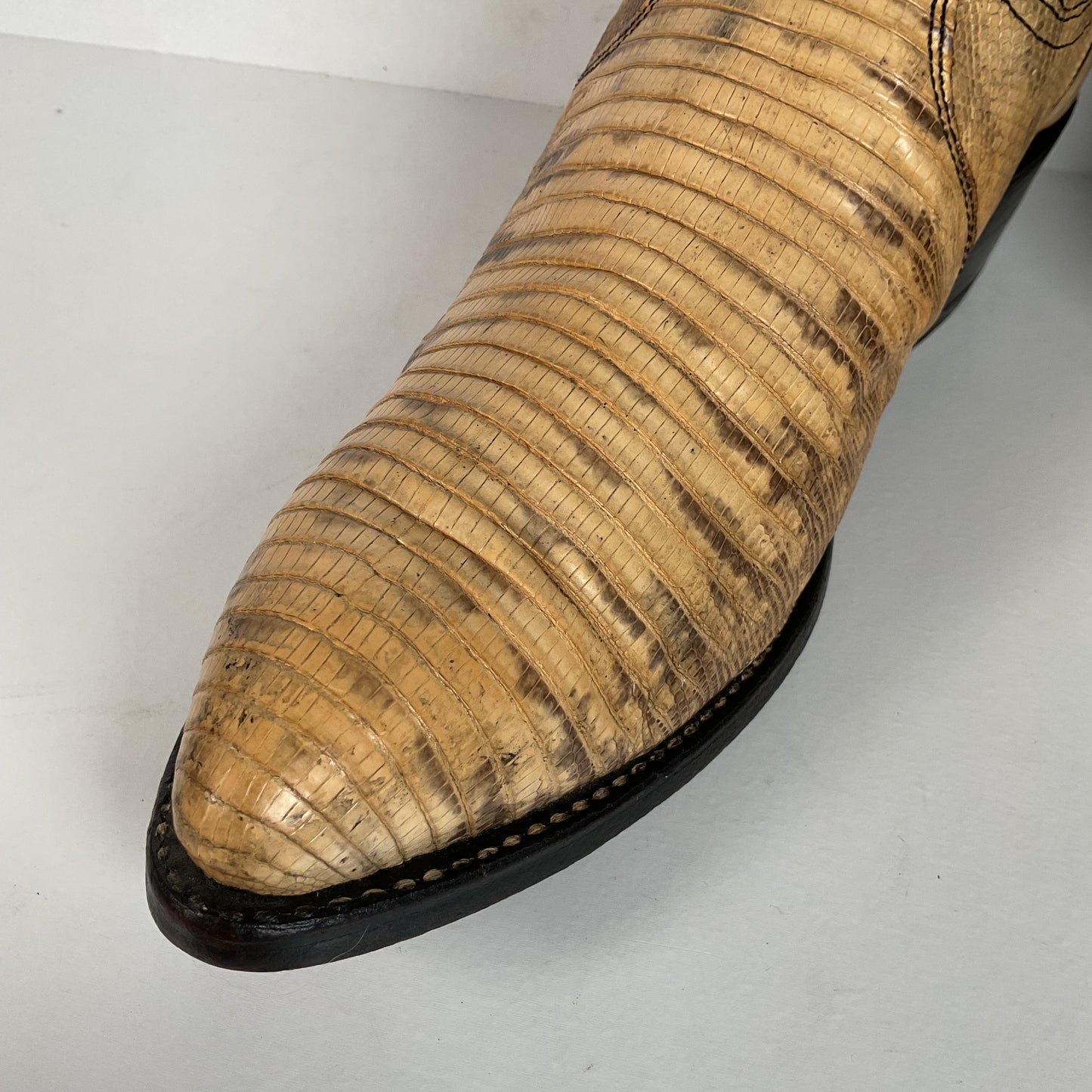 Vintage Dan Post Teju Lizard Cowbpy Boots | Natural Cut | USA Made | Men’s 7.5 D