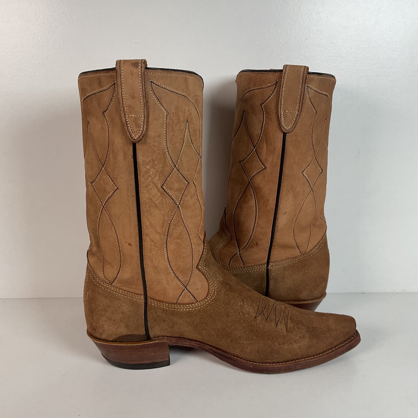 Vintage Sears Suede Cowboy Boots | Rough Out | 1960s-1970s | USA Made | 10 D