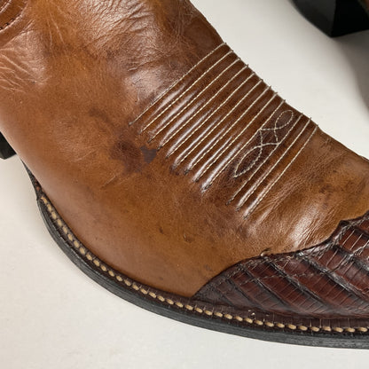 Vintage Tony Lama Lizard Wingtip Cowboy Boots | Gold Label | Men’s 9.5 D