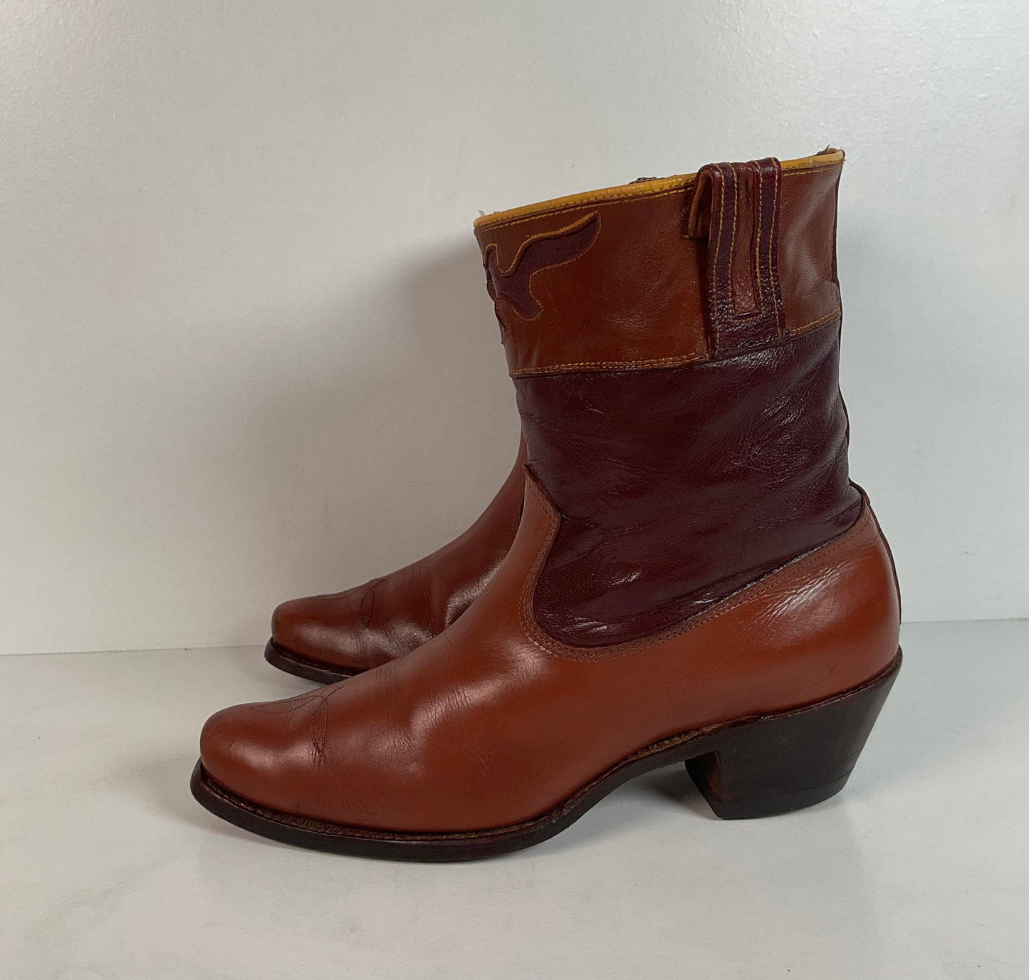 Vintage Pee Wee Cowboy Boots | Shorty | Tooled | 50s-60s | 6 C