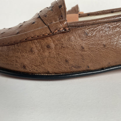 Helene Arpels Ostrich Quill Penny Loafers | Exotic | Brown | 10.5 B