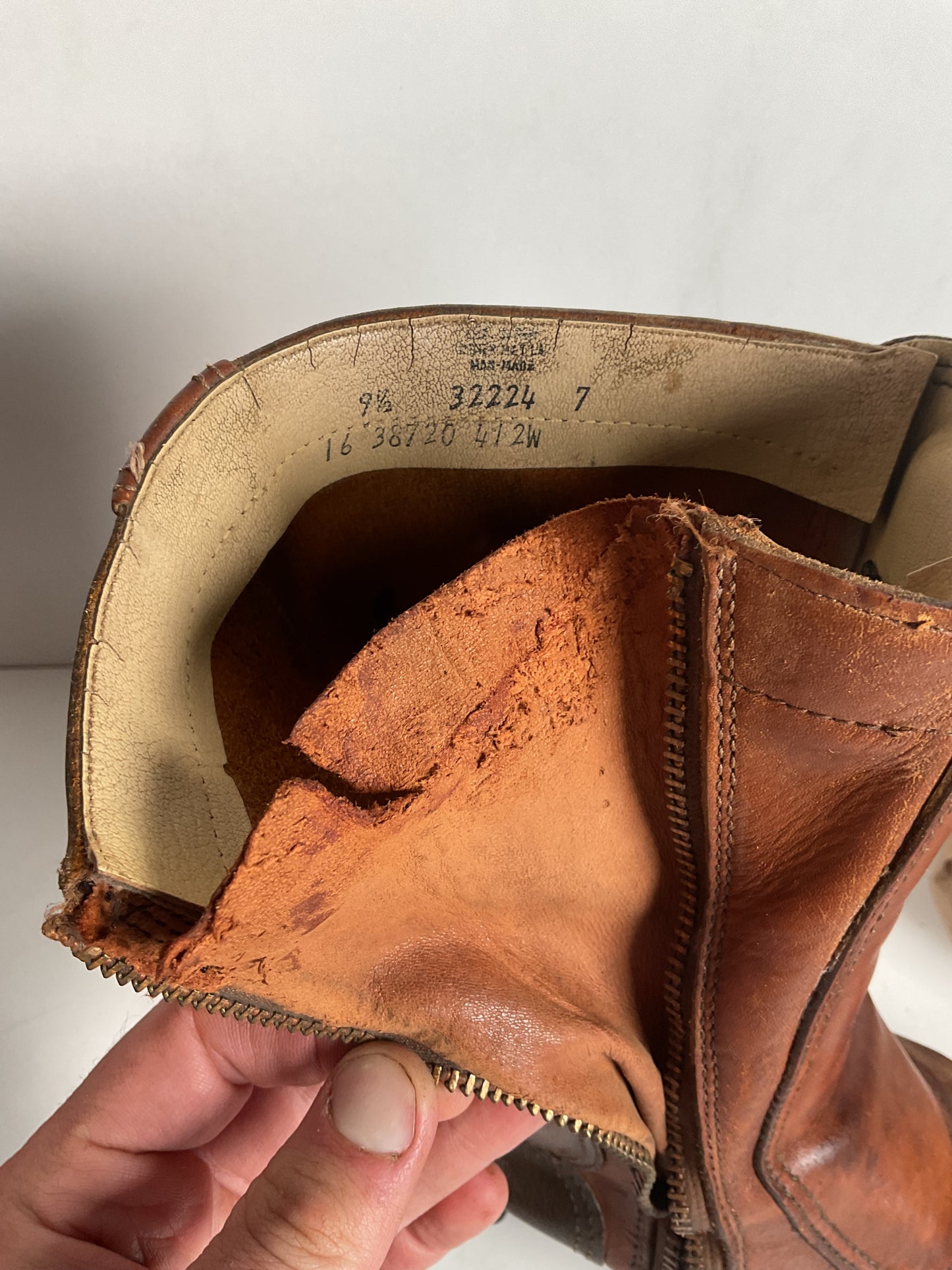 Vintage 1970s Hondaline Boots 9.5 Thrashed Moto Zip
