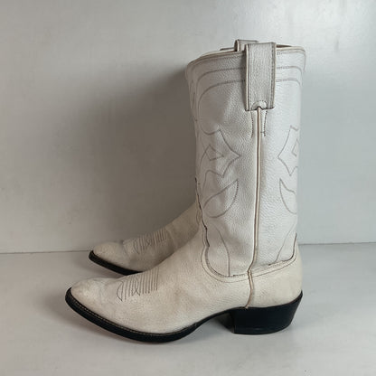 Vintage Justin White Label Cowboy Boots | USA Made | Men’s 9.5 D