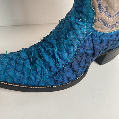 Custom Blue Sea Bass Cowboy Boots Men’s 7.5 | Women’s 8.5 Exotic