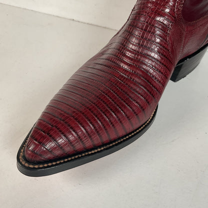 Silvertown Lizard Cowboy Boots | Cranberry Red | Men’s 7.5 C | Women’s 8.5