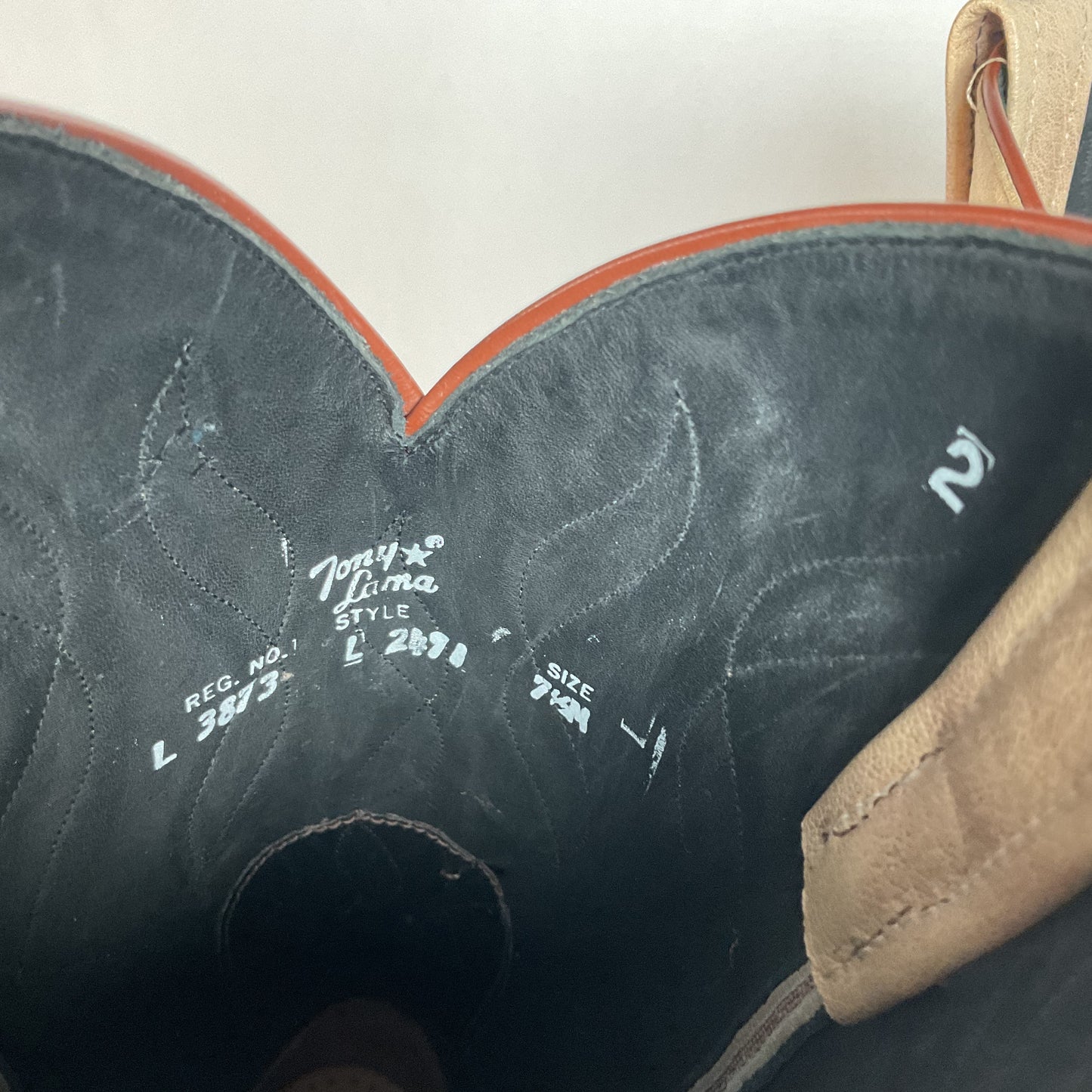 Tony Lama Royal Caiman Cowgirl Boots 7.5 M Belly Cut Tooled